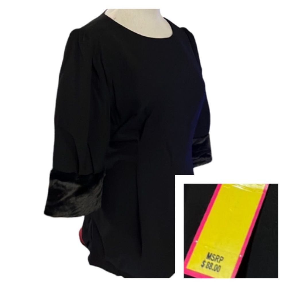 🛍️#724 NWT Catherine Malandrino Faux Fur Sleeve Top